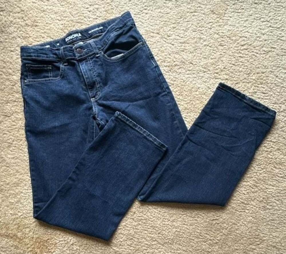 Sonoma Goods For Life The Everyday Jean Straight Boys Size 16 Dark Wash Blue